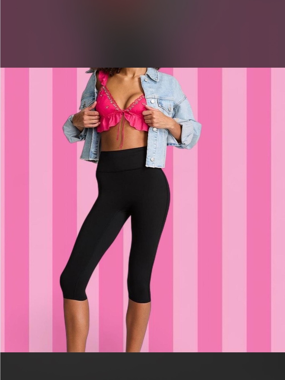PINK Relay Black Capri Leggings- Size L